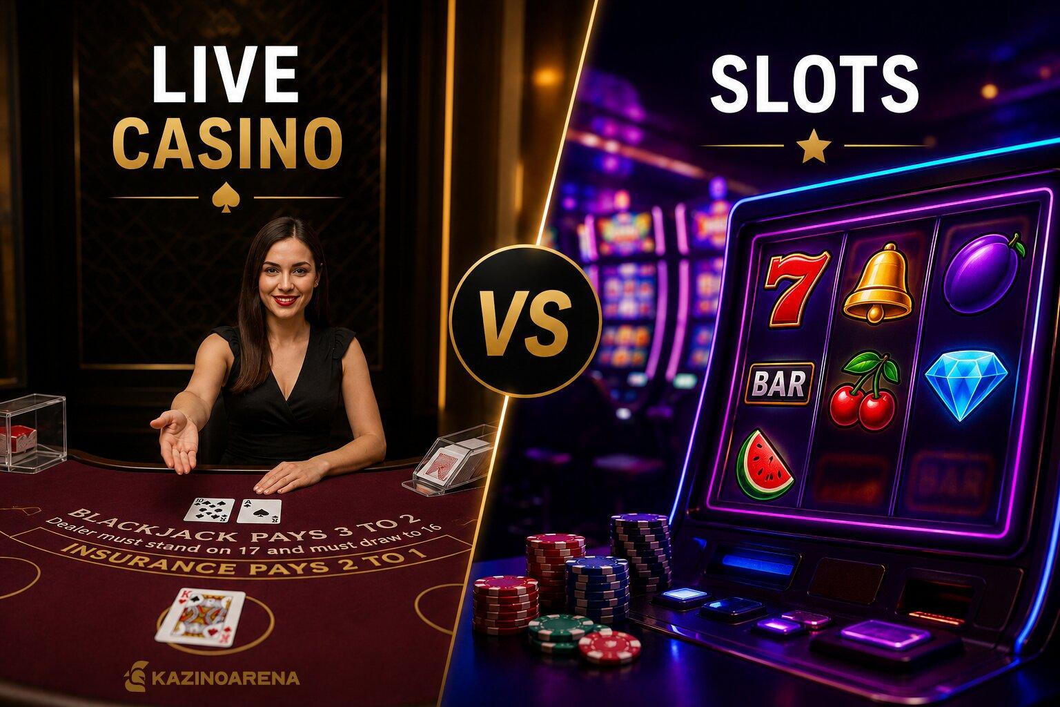 Live Casino vs Slots – Αναλυτική σύγκριση παιχνιδιών καζίνο