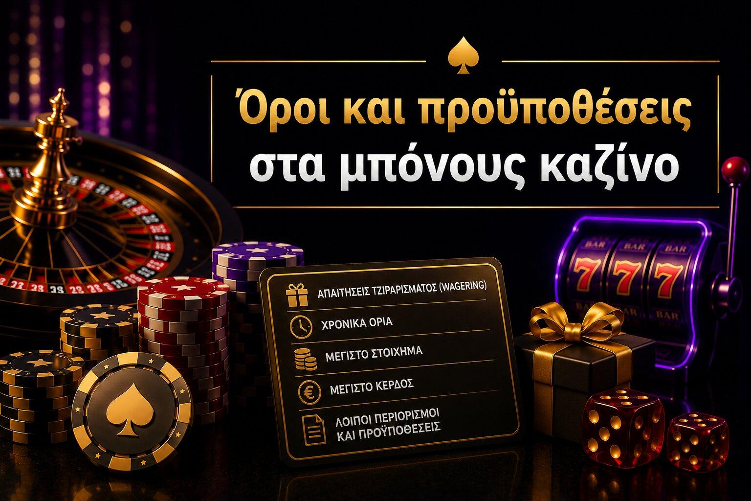 Όροι και προϋποθέσεις στα μπόνους* καζίνο