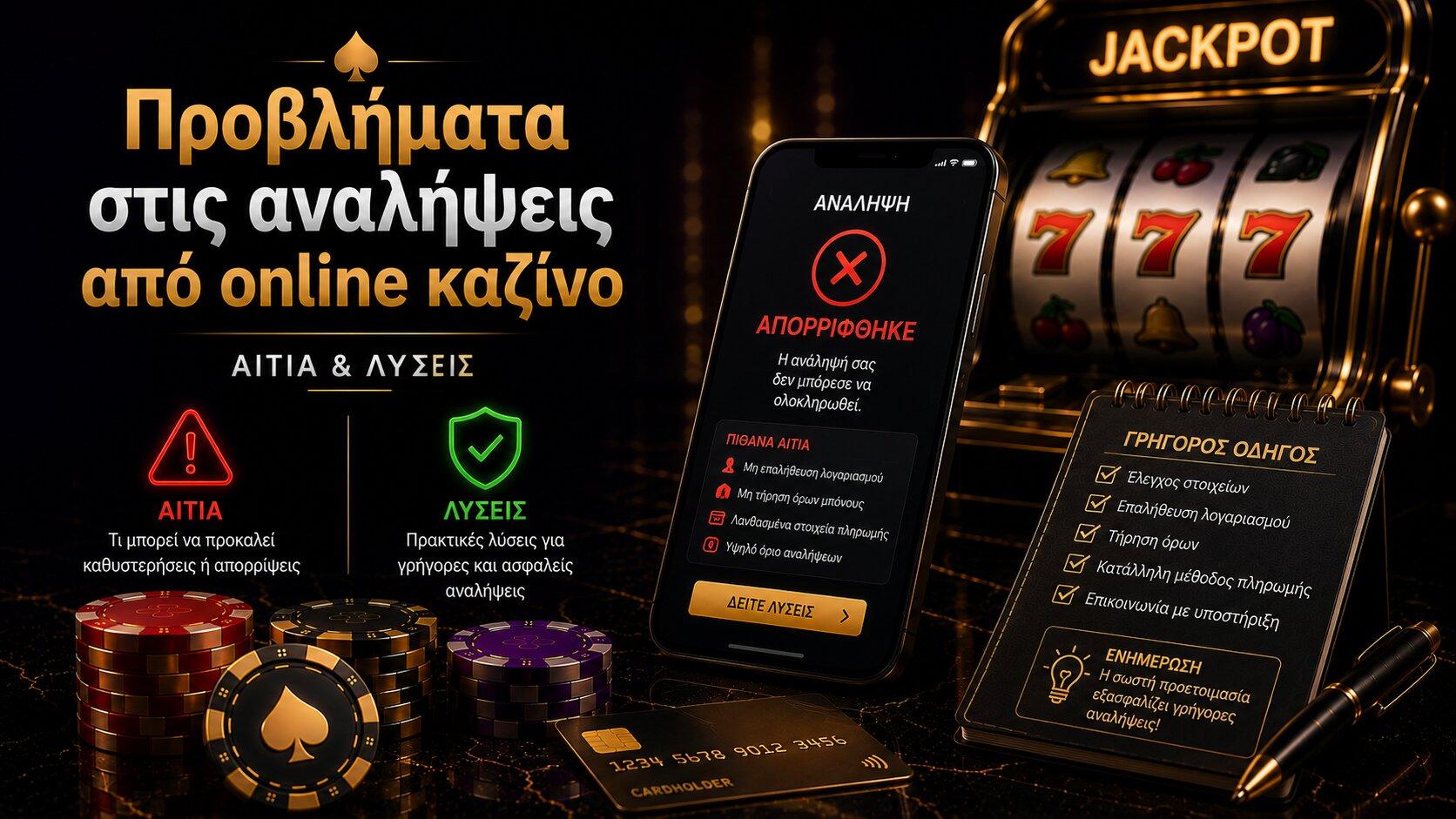 Προβλήματα στις αναλήψεις από online καζίνο – Αίτια και λύσεις