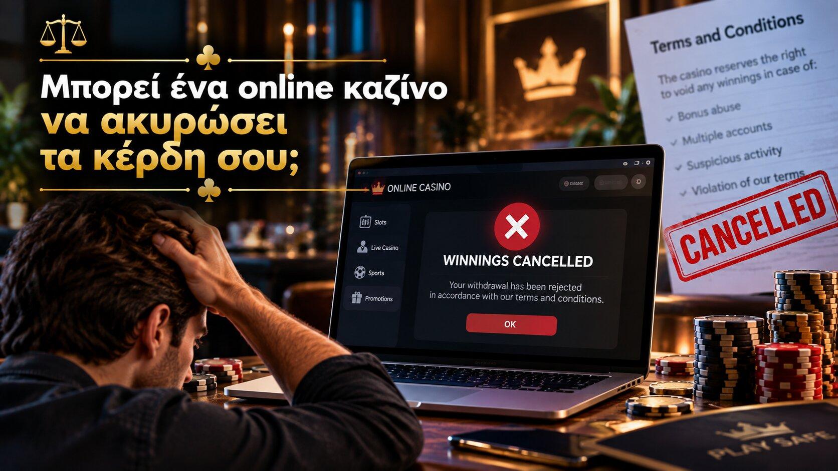 Μπορεί ένα online καζίνο να ακυρώσει τα κέρδη σου;