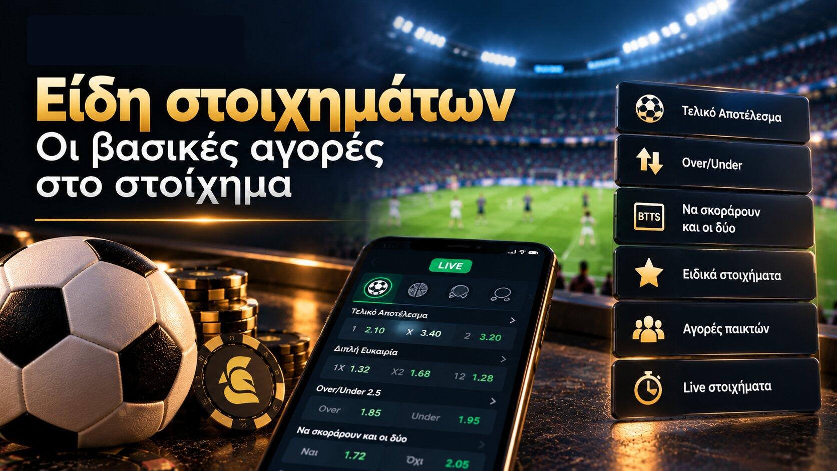 Είδη στοιχημάτων – Οι βασικές αγορές στο στοίχημα